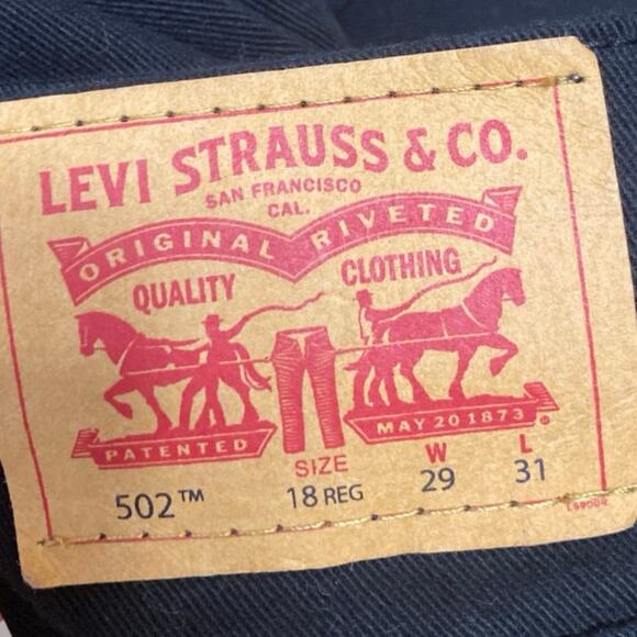 NEW Levi's 502 Women's Black Straight Leg High Waist Denim Jeans Pants Size 29 - Picture 5 of 6